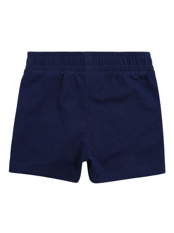Boys White & Blue Printed T-Shirt with Short Pants image number 3